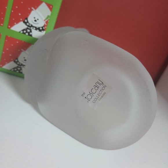 Vintage Toscany Collection Snowman Frosted Glass Votive Candle Holder in Box - Picture 6 of 8